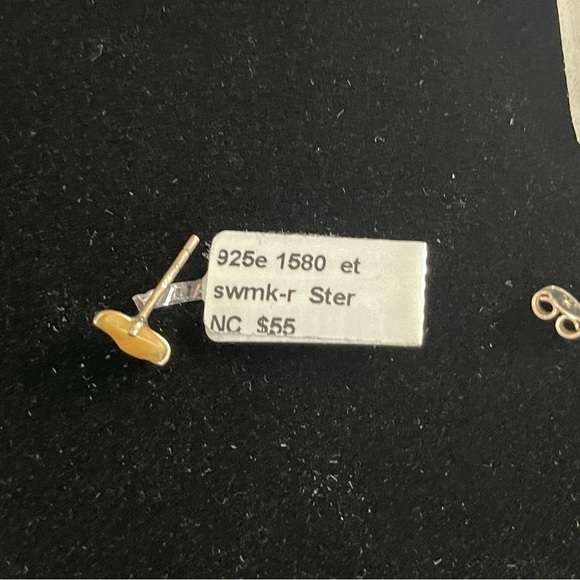 Sterling silver one of a kind rough Ethiopian Opal earrings - Picture 6 of 6